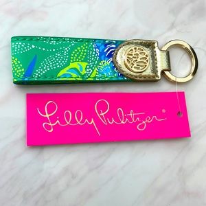 Lilly Pulitzer tassel key fob NWT botanical green flutter accessory authentic